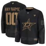 Men's Dallas Stars Fanatics Black 2024 Military Appreciation Personalized Long Sleeve Practice Jersey