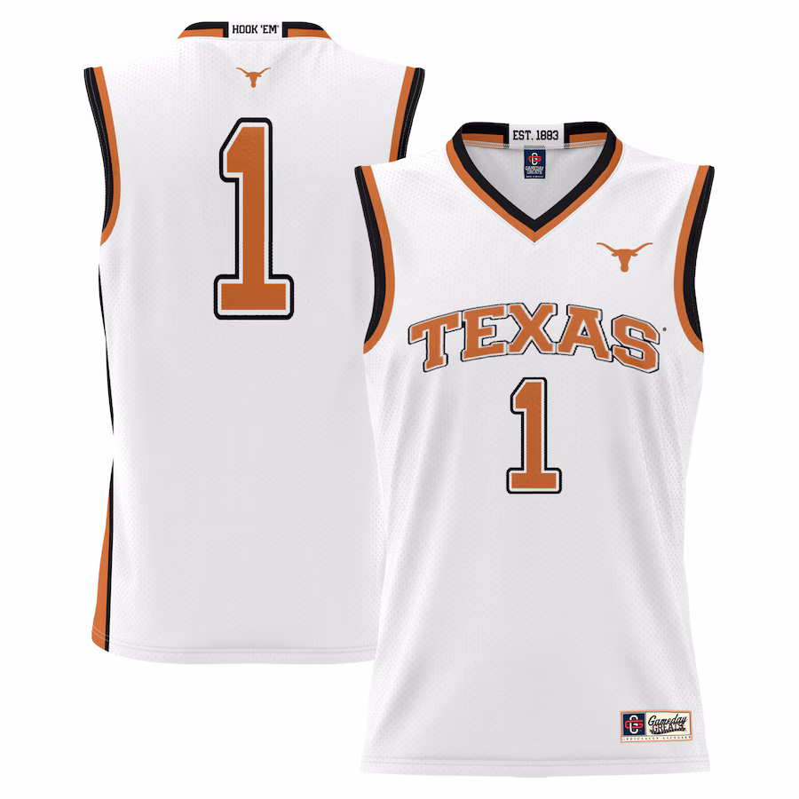 GameDay Greats  White #1 Texas Longhorns Replica Lightweight Basketball Jersey