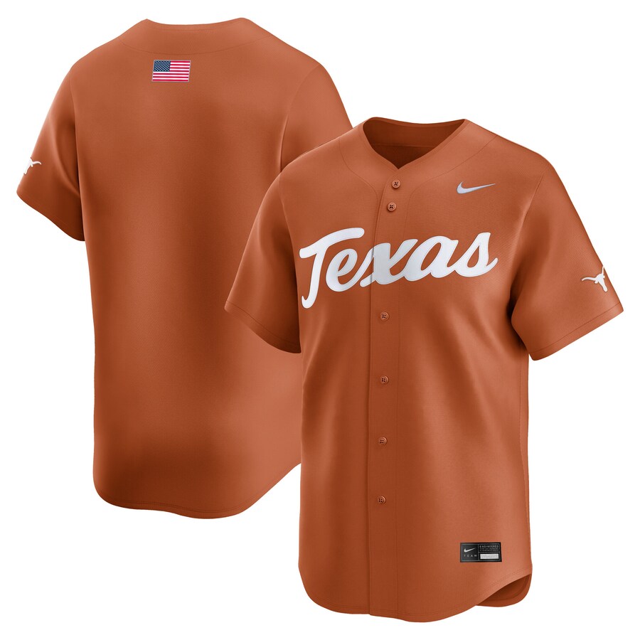 Men's Nike Texas Orange Texas Longhorns College Limited Baseball Jersey