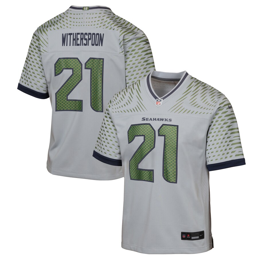 Youth Seattle Seahawks Devon Witherspoon Nike Wolf Gray 2025 Rivalries Collection Game Jersey