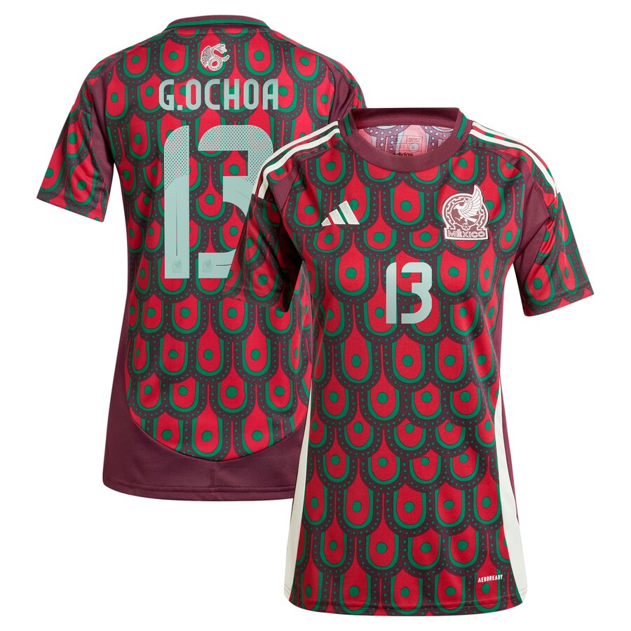 Women's Mexico National Team Guillermo Ochoa adidas Burgundy 2024 Home Replica Player Jersey