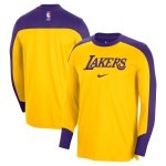 Men's Los Angeles Lakers Nike Gold 2024/25 Authentic Pre-Game Legend Long Sleeve Shooting Shirt