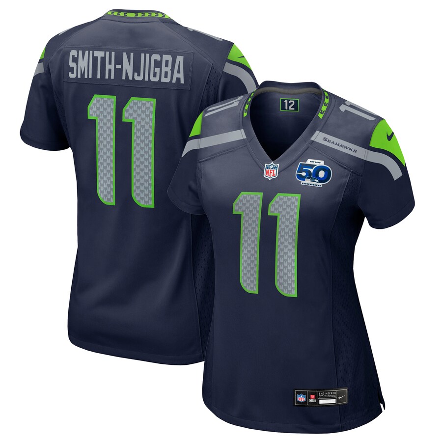 Women's Seattle Seahawks Jaxon Smith-Njigba Nike College Navy Team 50th Season Game Jersey