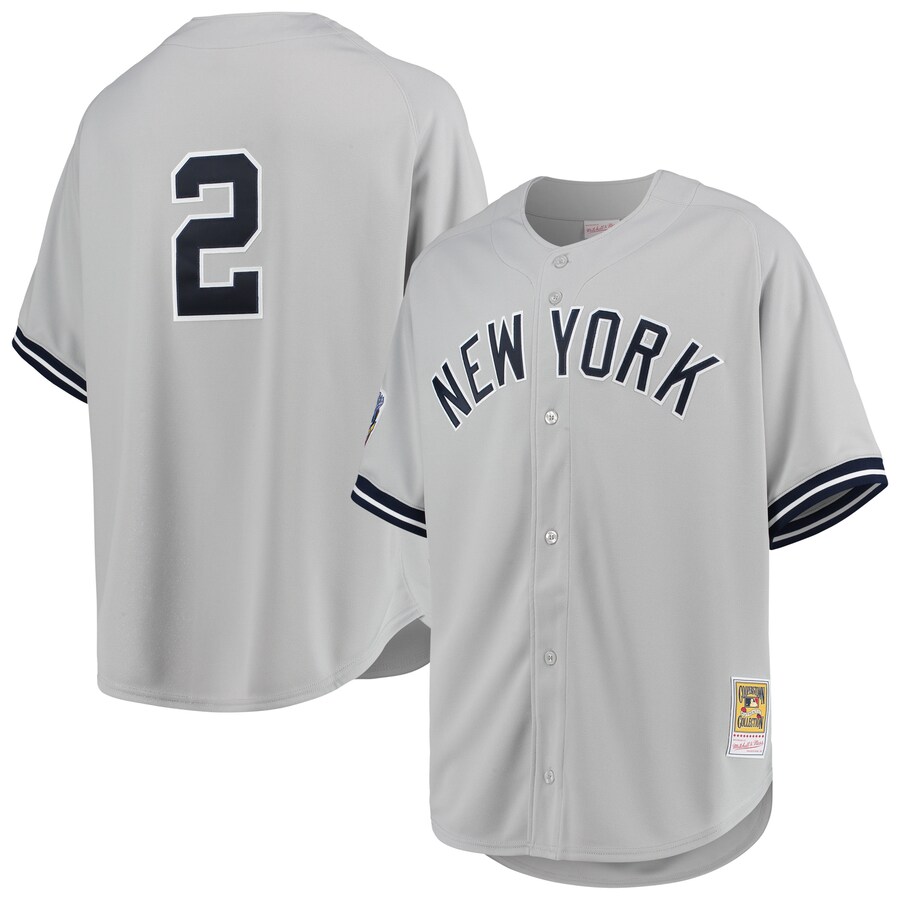 Men's New York Yankees Derek Jeter Mitchell & Ness Gray 1998 Cooperstown Collection Road Authentic Jersey