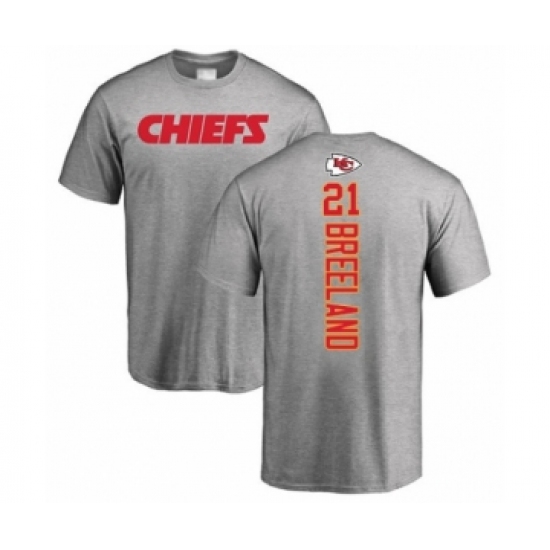Football Kansas City Chiefs #21 Bashaud Breeland Ash Backer T-Shirt