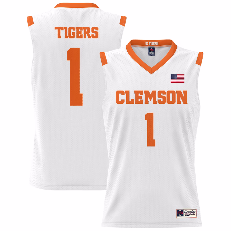 #1 Clemson Tigers GameDay Greats Unisex Lightweight Basketball Jersey - White