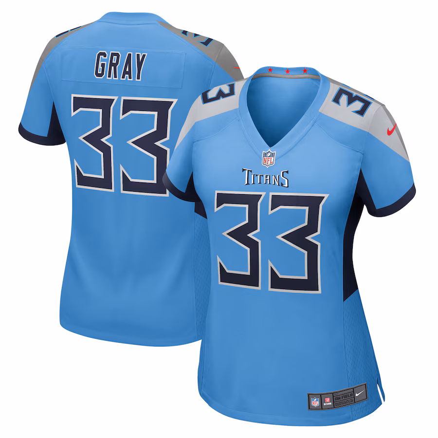 Women's Tennessee Titans Cedric Gray Nike Light Blue Team Game Jersey