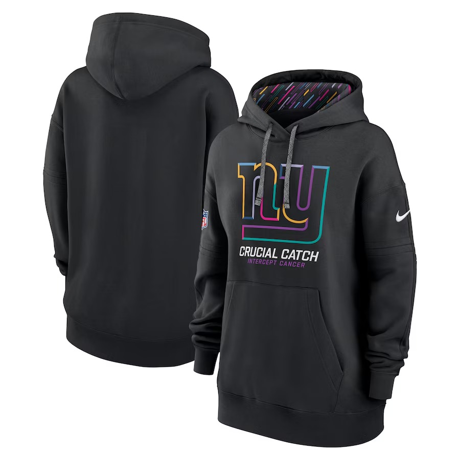 Women's New York Giants  Nike Black 2024 NFL Crucial Catch Club Pullover Hoodie