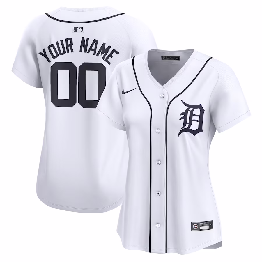 Women's Detroit Tigers Nike White Home Limited Custom Jersey