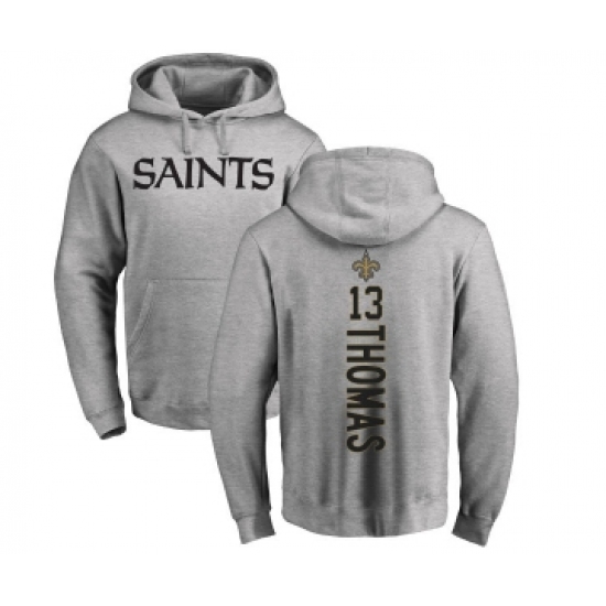 Football New Orleans Saints #13 Michael Thomas Ash Backer Pullover Hoodie