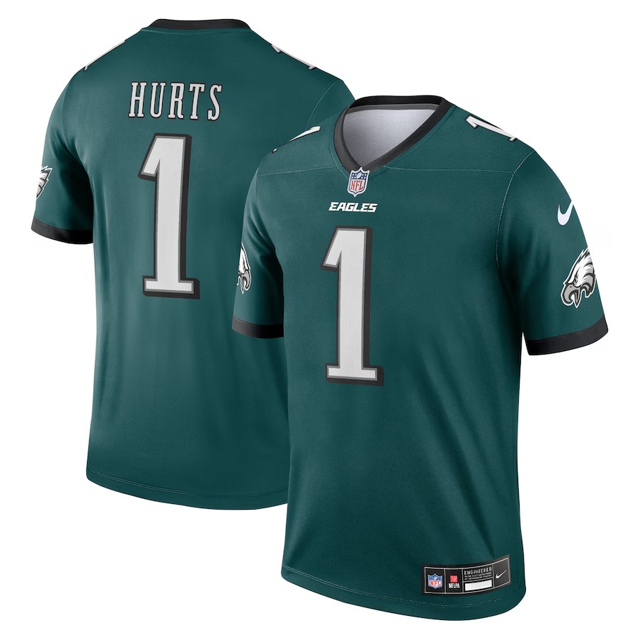 Men's Philadelphia Eagles Jalen Hurts Nike Midnight Green Team Legend Jersey