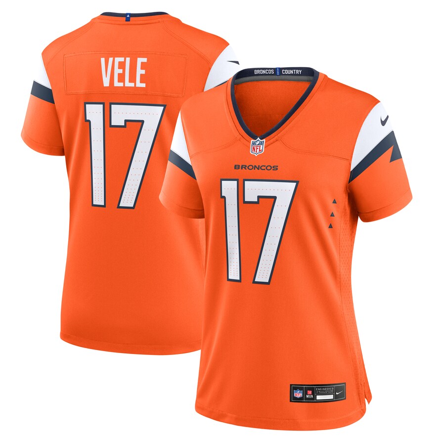 Women's Denver Broncos Devaughn Vele Nike Orange Team Game Jersey