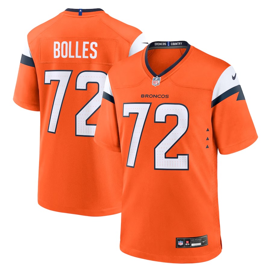 Men's Denver Broncos Garett Bolles Nike Orange Team Game Jersey