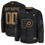 Men's Philadelphia Flyers Fanatics Black 2024 Military Appreciation Custom Practice Jersey