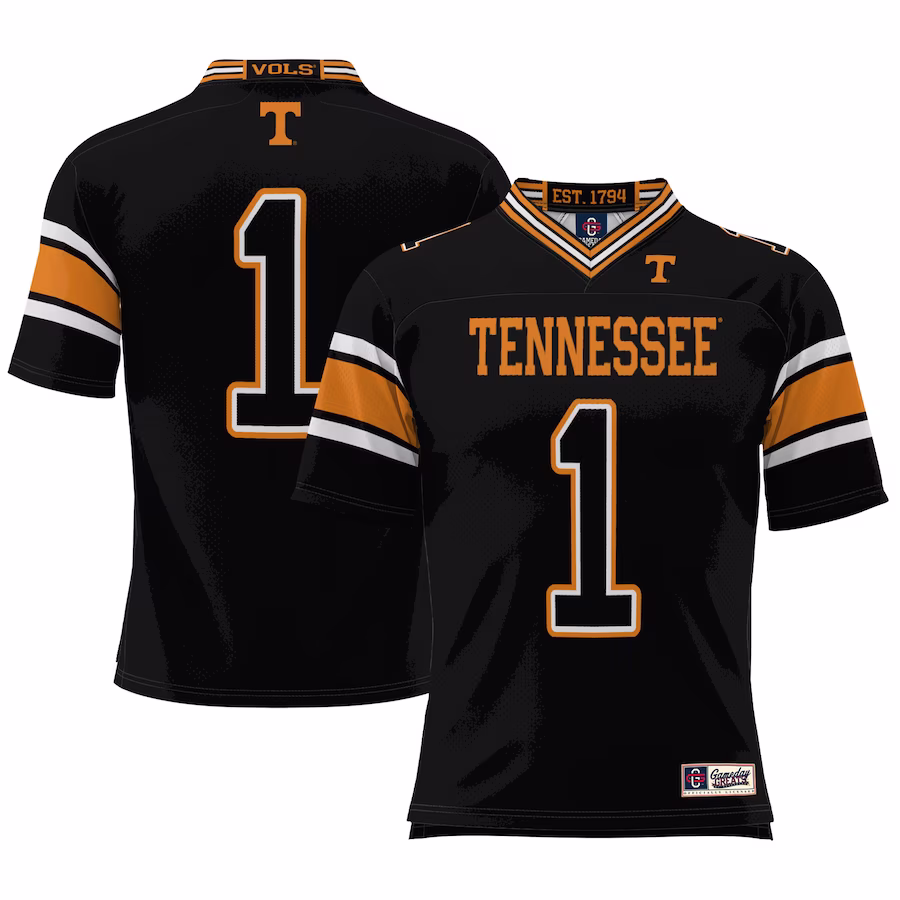 #1 Tennessee Volunteers GameDay Greats Youth Football Jersey - Black