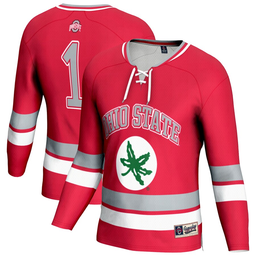 Youth GameDay Greats Scarlet Ohio State Buckeyes Lightweight Fashion Men's Hockey Jersey