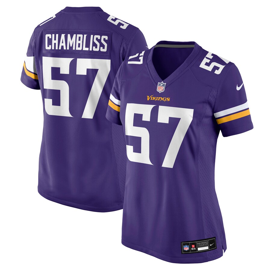 Women's Minnesota Vikings Chaz Chambliss Nike Purple Team Game Jersey