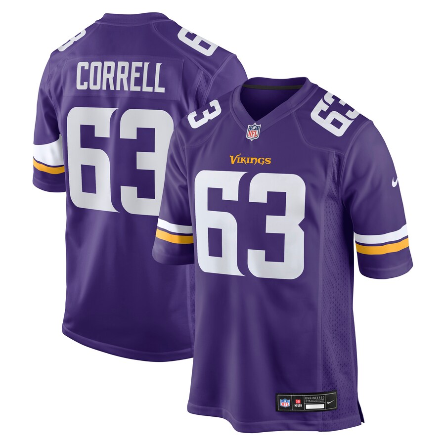 Men's Minnesota Vikings Zeke Correll Nike Purple Team Game Jersey