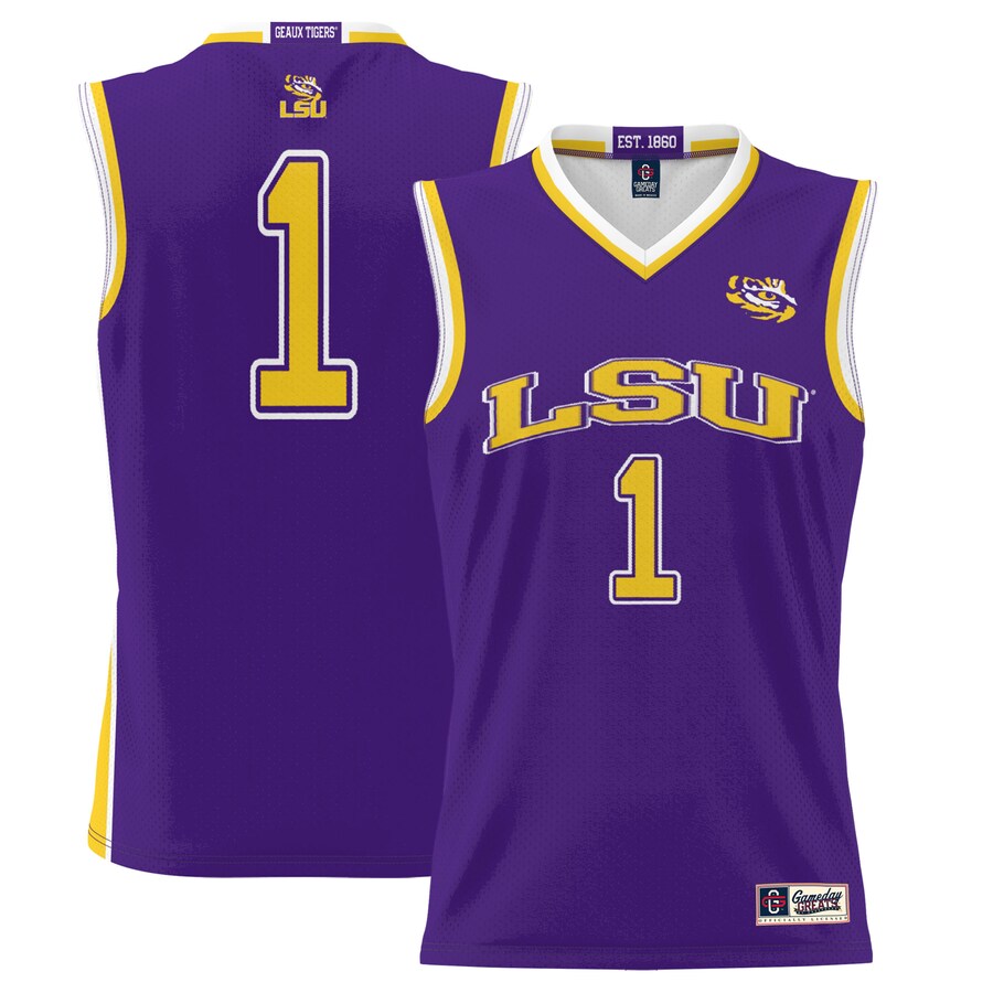 Men's GameDay Greats #1  Purple LSU Tigers  Lightweight Basketball Jersey