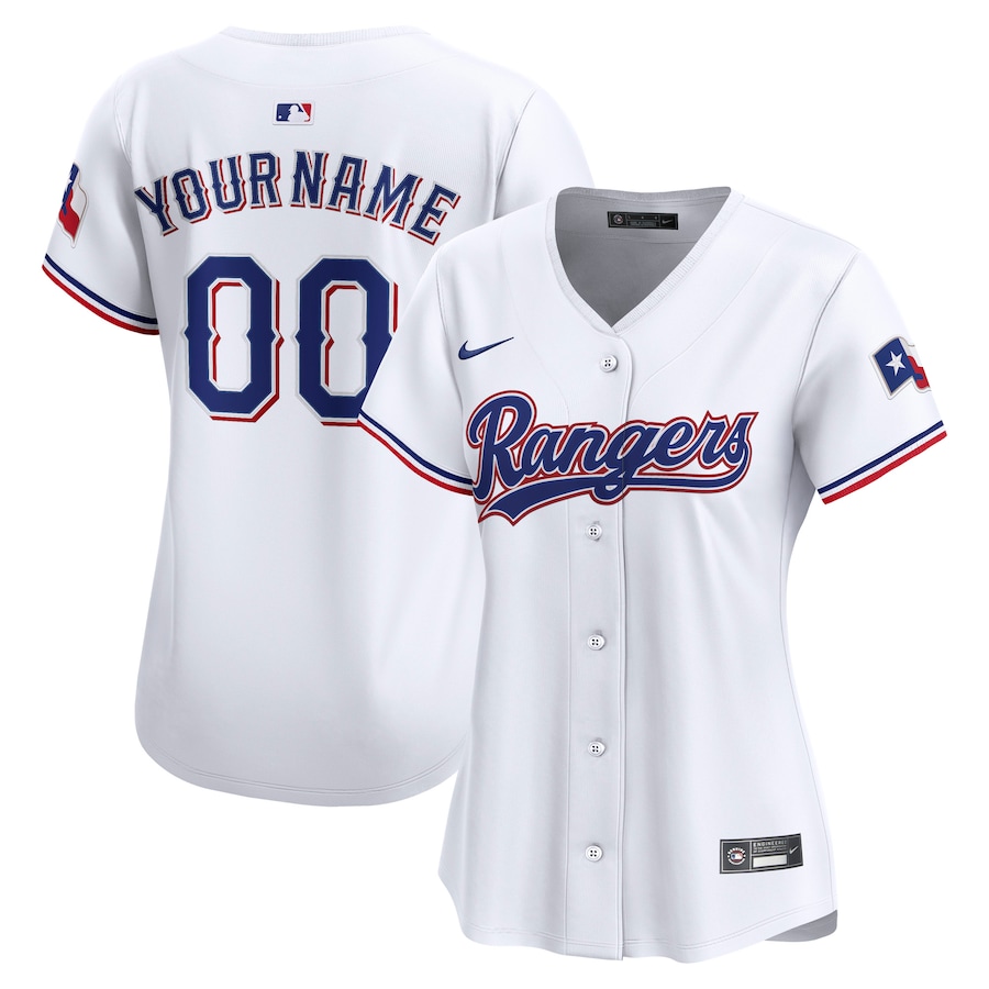 Women's Texas Rangers Nike White Home Limited Custom Jersey