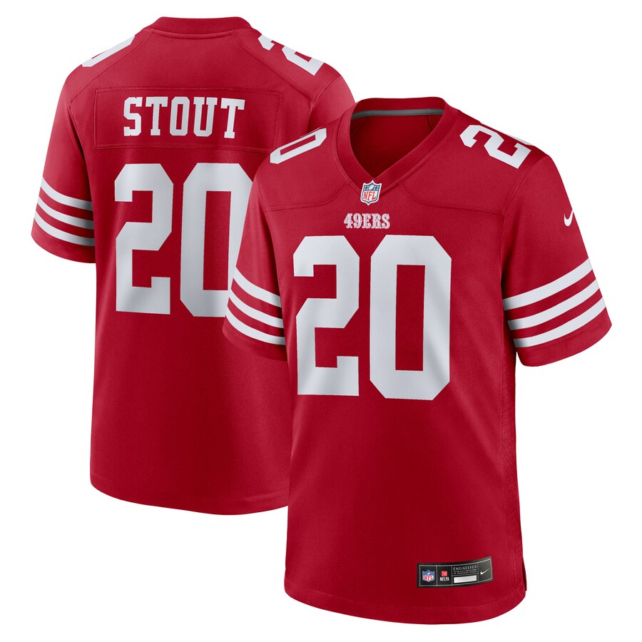 Men's San Francisco 49ers Upton Stout Nike Scarlet Team Game Jersey