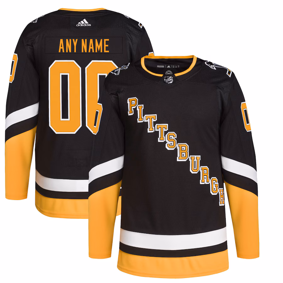 Men's Pittsburgh Penguins adidas Black Alternate 2021/22 Primegreen Authentic Custom Jersey