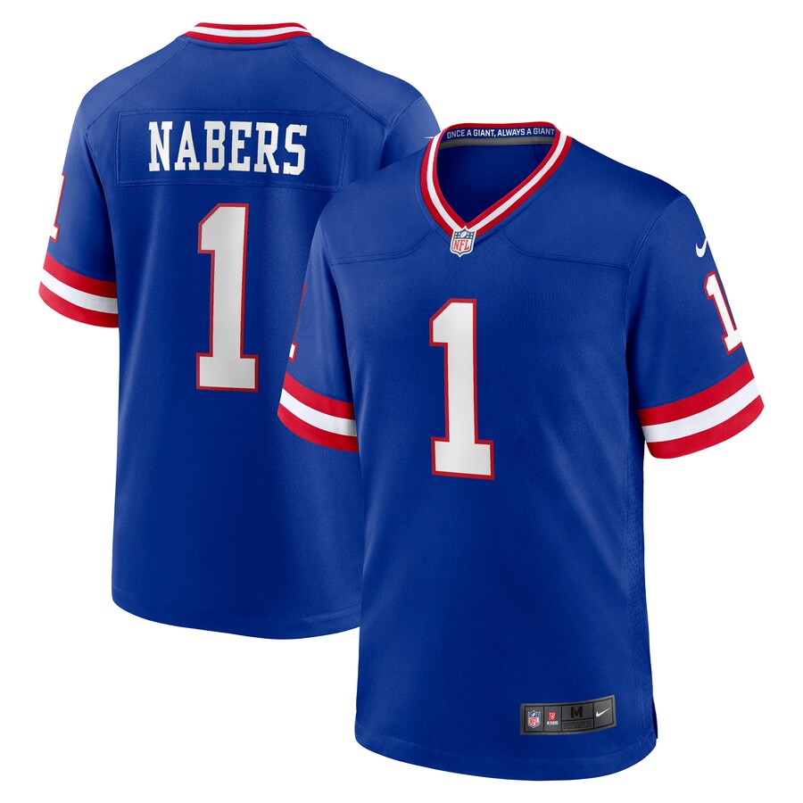 Men's New York Giants Malik Nabers Nike Royal Game Player Jersey