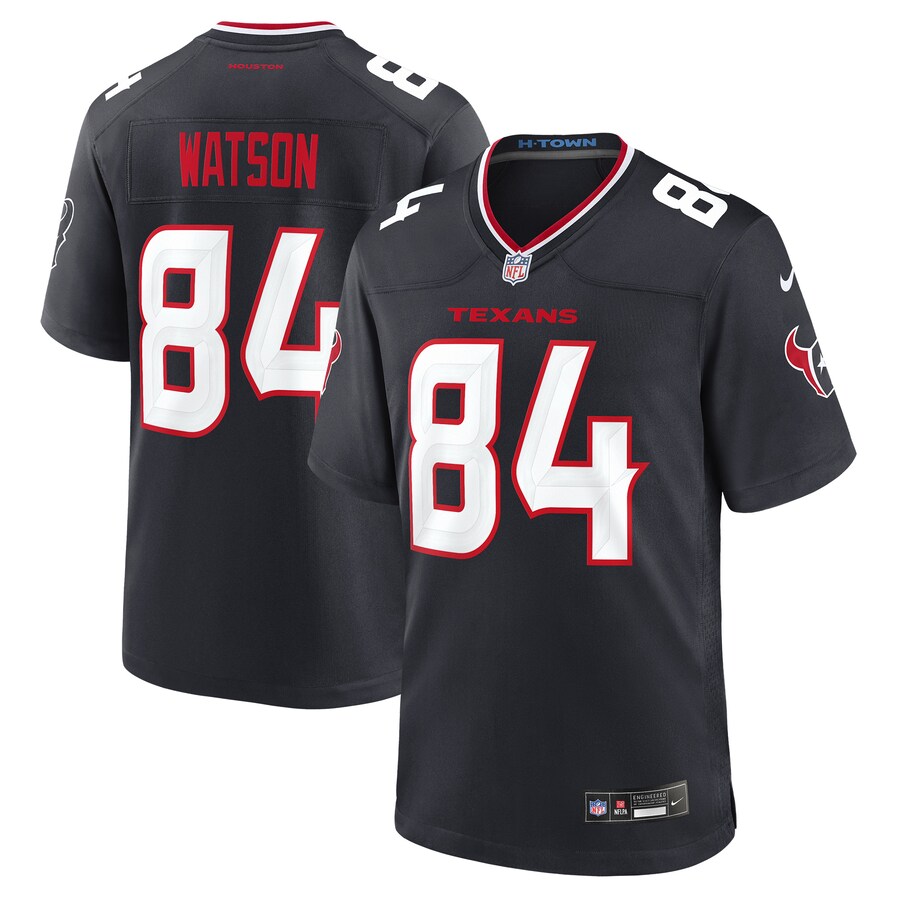Men's Houston Texans Justin Watson Nike Navy Team Game Jersey