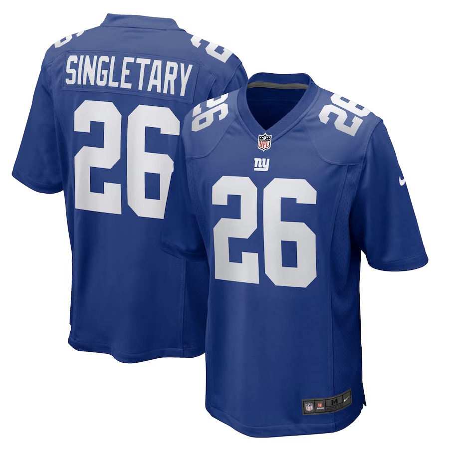 Men's New York Giants Devin Singletary Nike Royal Team Game Jersey