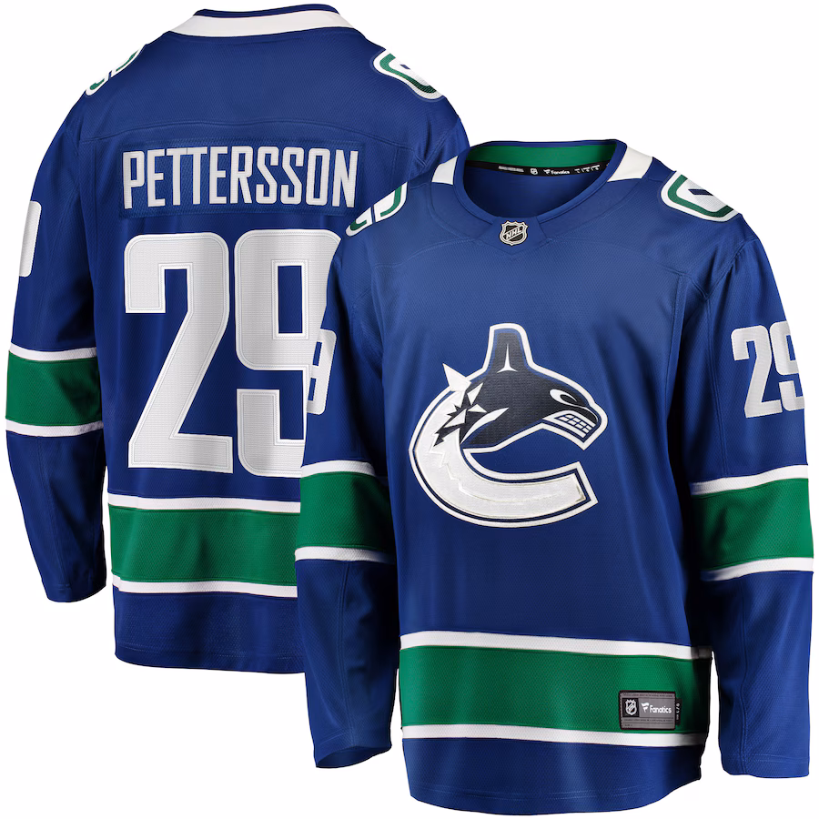 Men's Vancouver Canucks Marcus Pettersson Fanatics Blue Home Breakaway Jersey