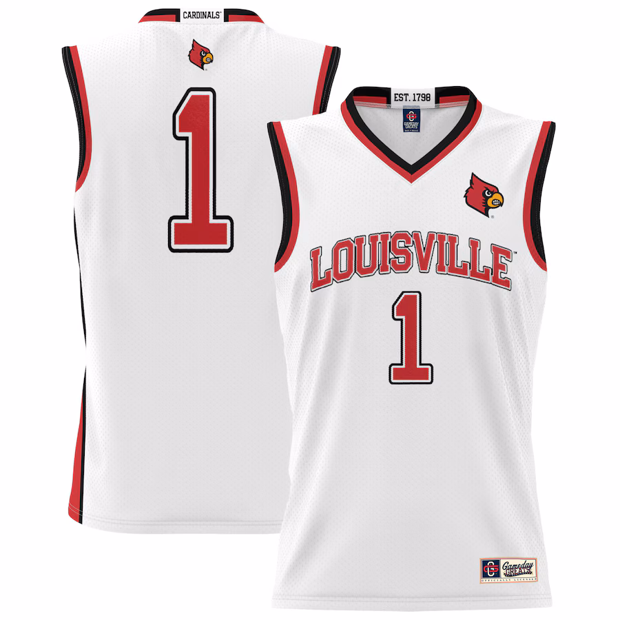 Youth GameDay Greats #1 White Louisville Cardinals Lightweight Basketball Jersey