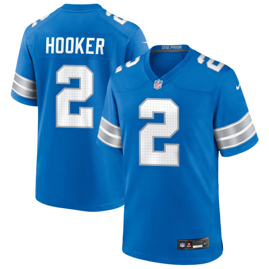 Men's Nike Hendon Hooker Blue Detroit Lions Game Jersey