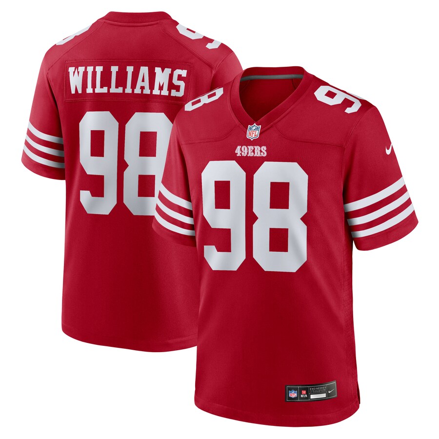 Men's San Francisco 49ers Mykel Williams Nike Scarlet Team Game Jersey