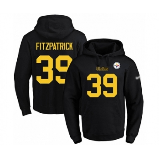 Football Men's Pittsburgh Steelers #39 Minkah Fitzpatrick Black(Gold No.) Name & Number Pullover Hoodie