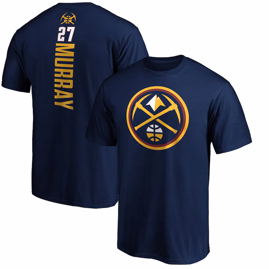 Men's Denver Nuggets Navy Playmaker Name & Number T-Shirt