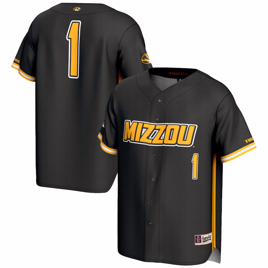 Youth GameDay Greats #1 Black Missouri Tigers Lightweight Baseball Jersey