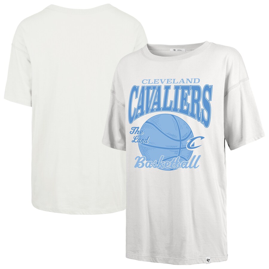 Women's Cleveland Cavaliers  '47 White City Edition Down Court Sadie T-Shirt