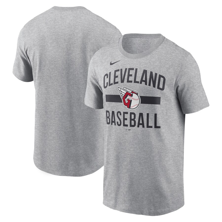 Men's Cleveland Guardians Nike Heather Gray Arched T-Shirt