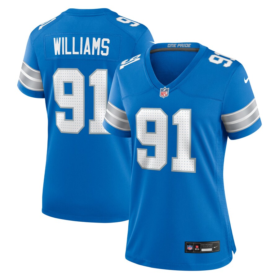 Women's Detroit Lions Tyleik Williams Nike Blue Team Game Jersey