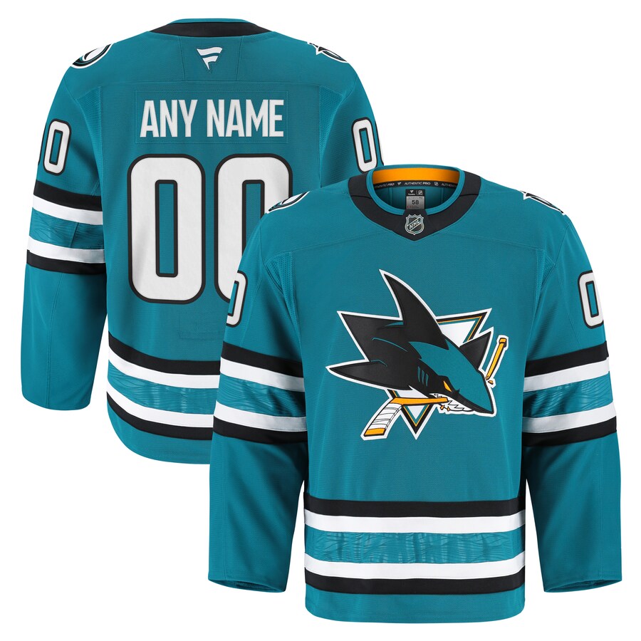 Men's San Jose Sharks Fanatics Teal Home Authentic Pro Custom Jersey