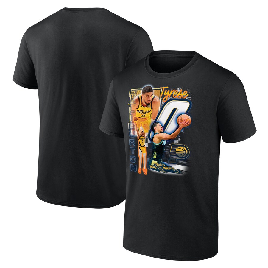 Men's Indiana Pacers Tyrese Haliburton Black Notorious 3.0 Player T-Shirt
