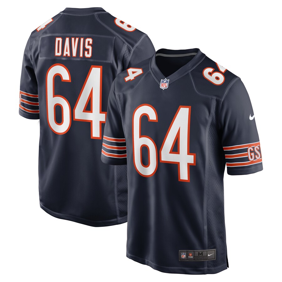 Men's Chicago Bears Nate Davis Nike Navy Game Jersey