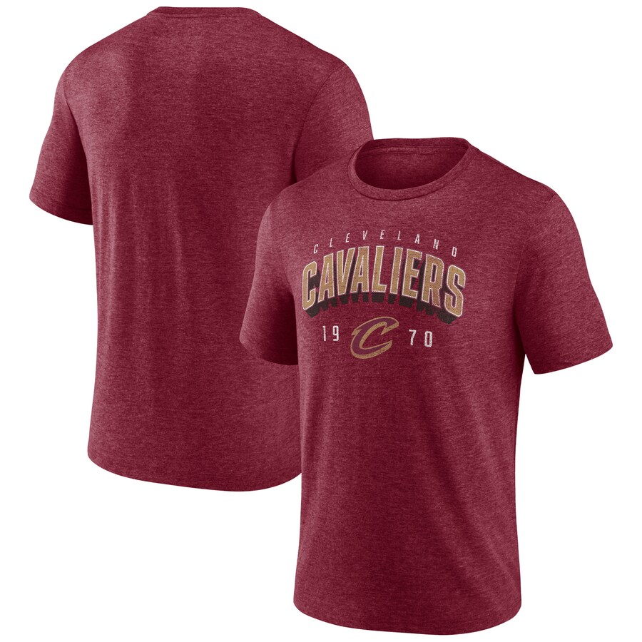 Men's Cleveland Cavaliers  Wine Backboard Tri-Blend T-Shirt