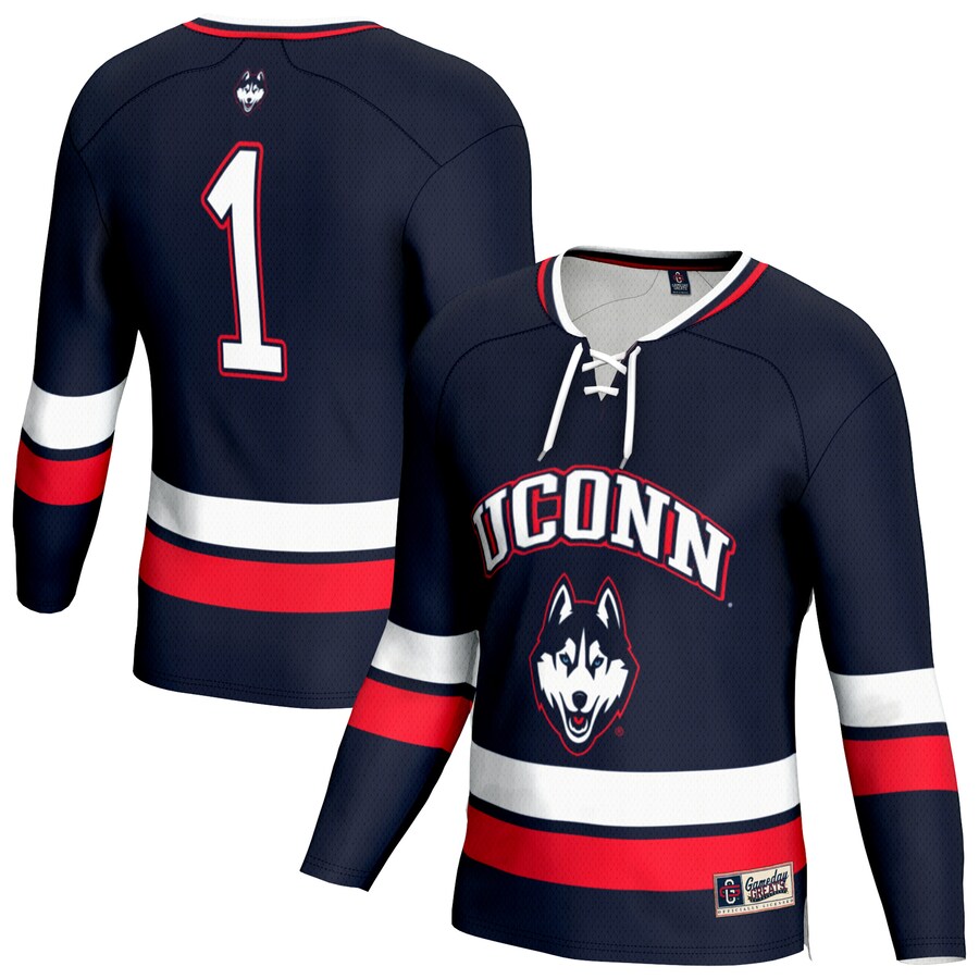 Unisex GameDay Greats  Navy UConn Huskies Lightweight Men's Hockey Team Fashion Jersey