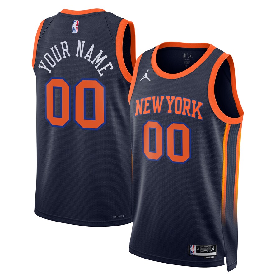 Unisex New York Knicks Jordan Brand Navy 2022/23 Swingman Custom Jersey - Statement Edition