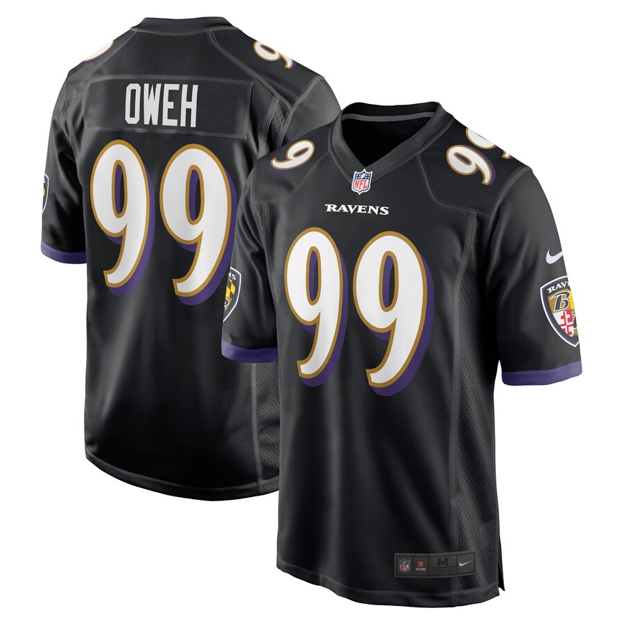 Men's Baltimore Ravens Odafe Oweh Nike Black Alternate Game Jersey