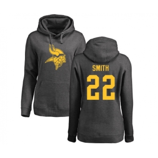 Football Women's Minnesota Vikings #22 Harrison Smith Ash One Color Pullover Hoodie
