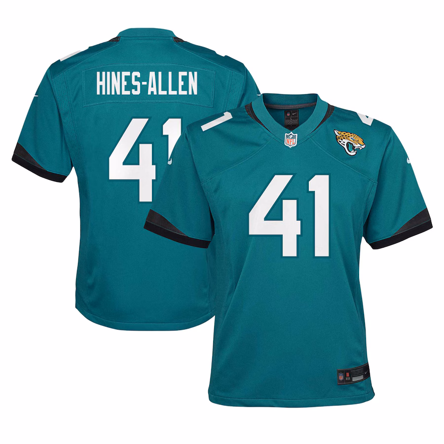 Youth Jacksonville Jaguars Josh Hines-Allen Nike Teal Team Game Jersey