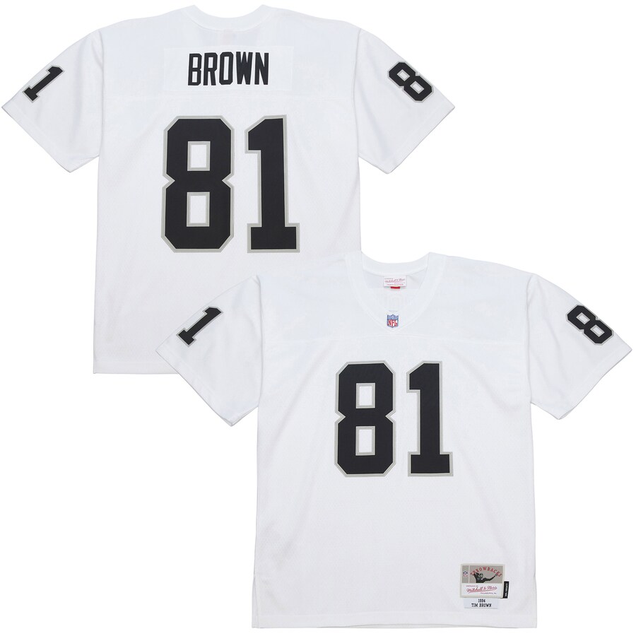 Men's Los Angeles Raiders Tim Brown Mitchell & Ness White 1994 Legacy Replica Jersey