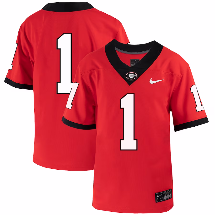 #1 Georgia Bulldogs Nike Youth 1st Armored Division Old Ironsides Untouchable Football Jersey - Red